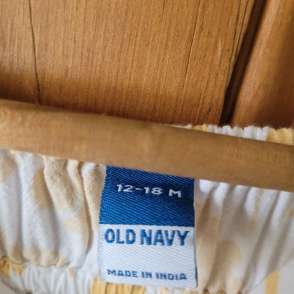 Old Navy Baby Dress gold floral with ruffles size 12-18 months - Picture 6 of 7